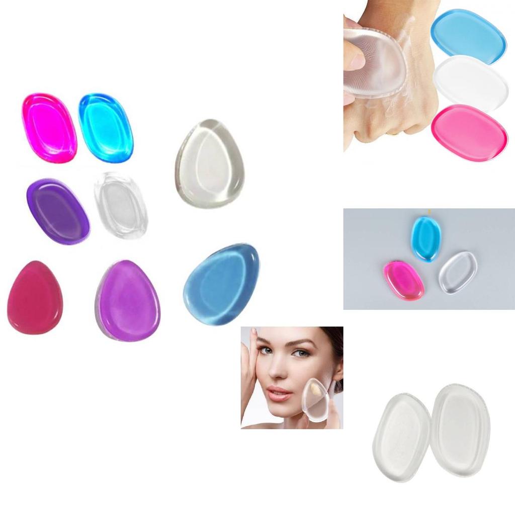 Premium Jelly Silicone Powder Puff Kit Soft Resilient Leaf Waterdrop Shape Easy To Wash