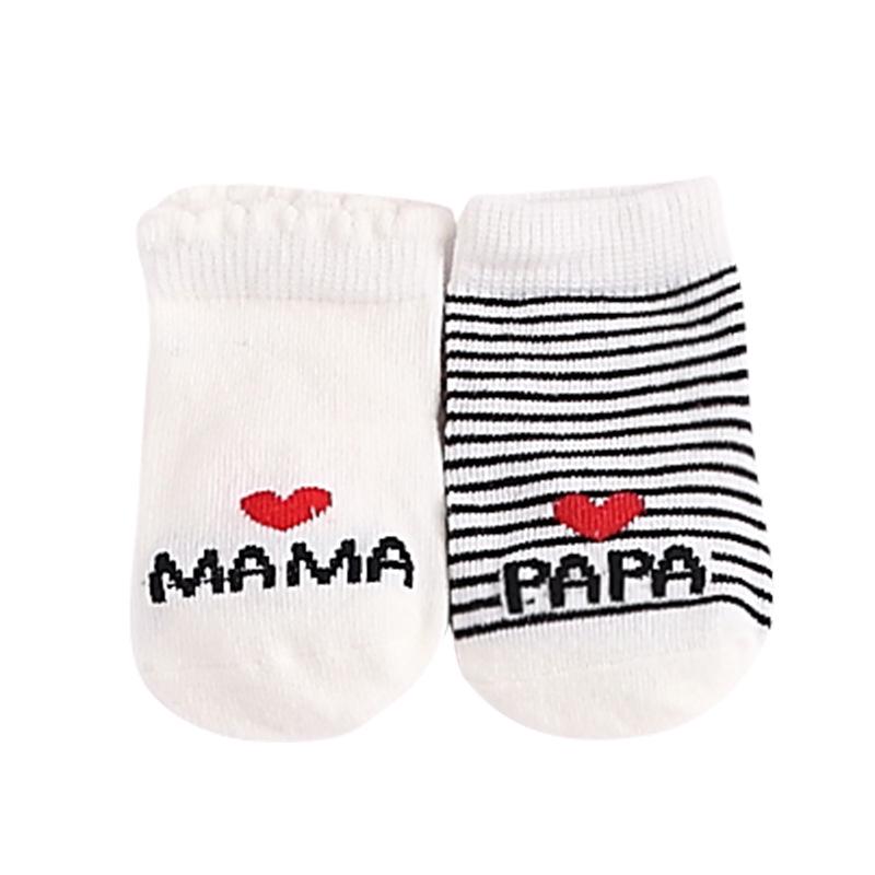 Infant Silicone Socks Gift Box: 2 Pairs - Cotton Wool Knitted for Newborn, Spring/Fall Floor Socks by PAPAMAMA