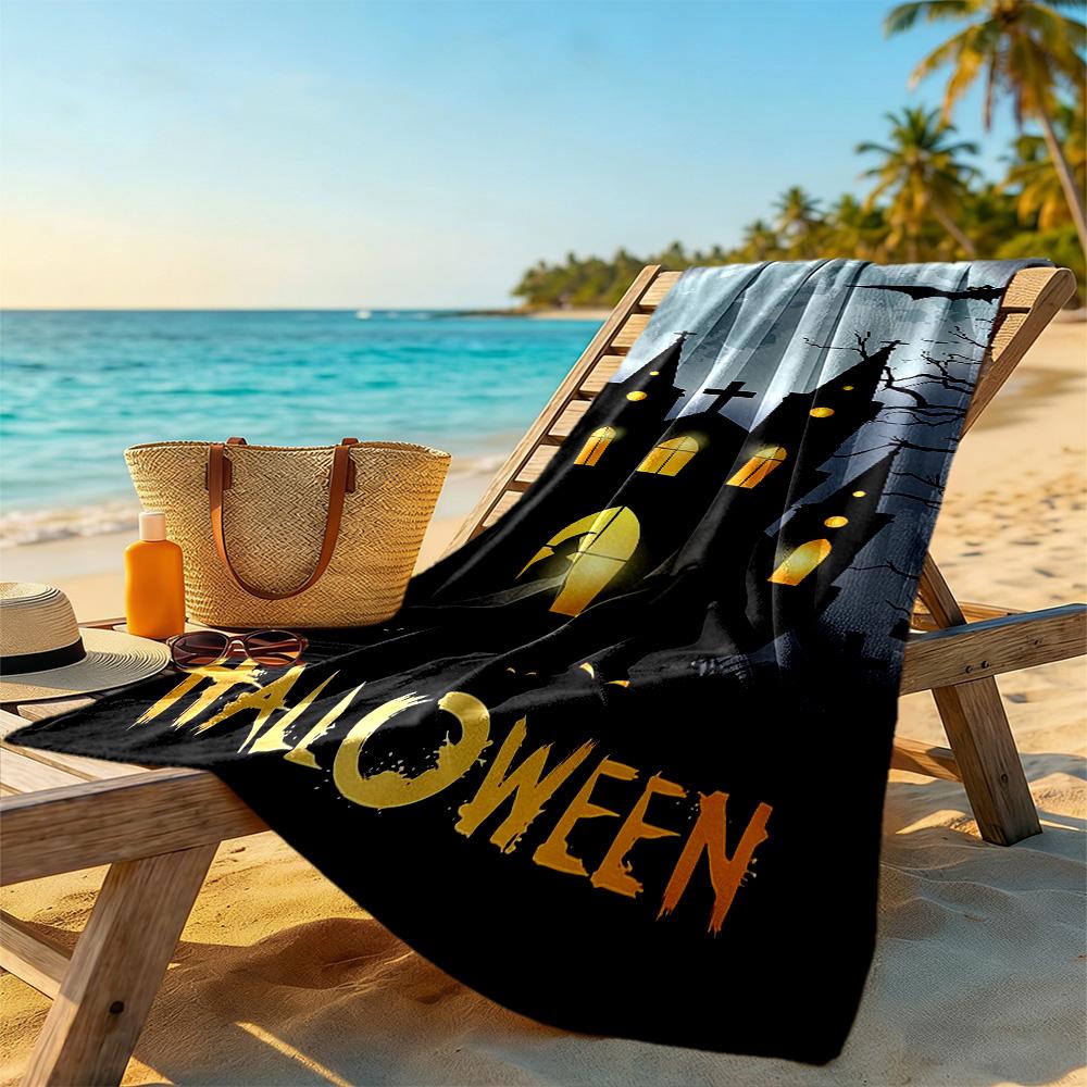Halloween Beach Towel Soft Durable Quick-Dry Comfortable Lightweight Perfect for Traveling Yoga Camping and Swimming