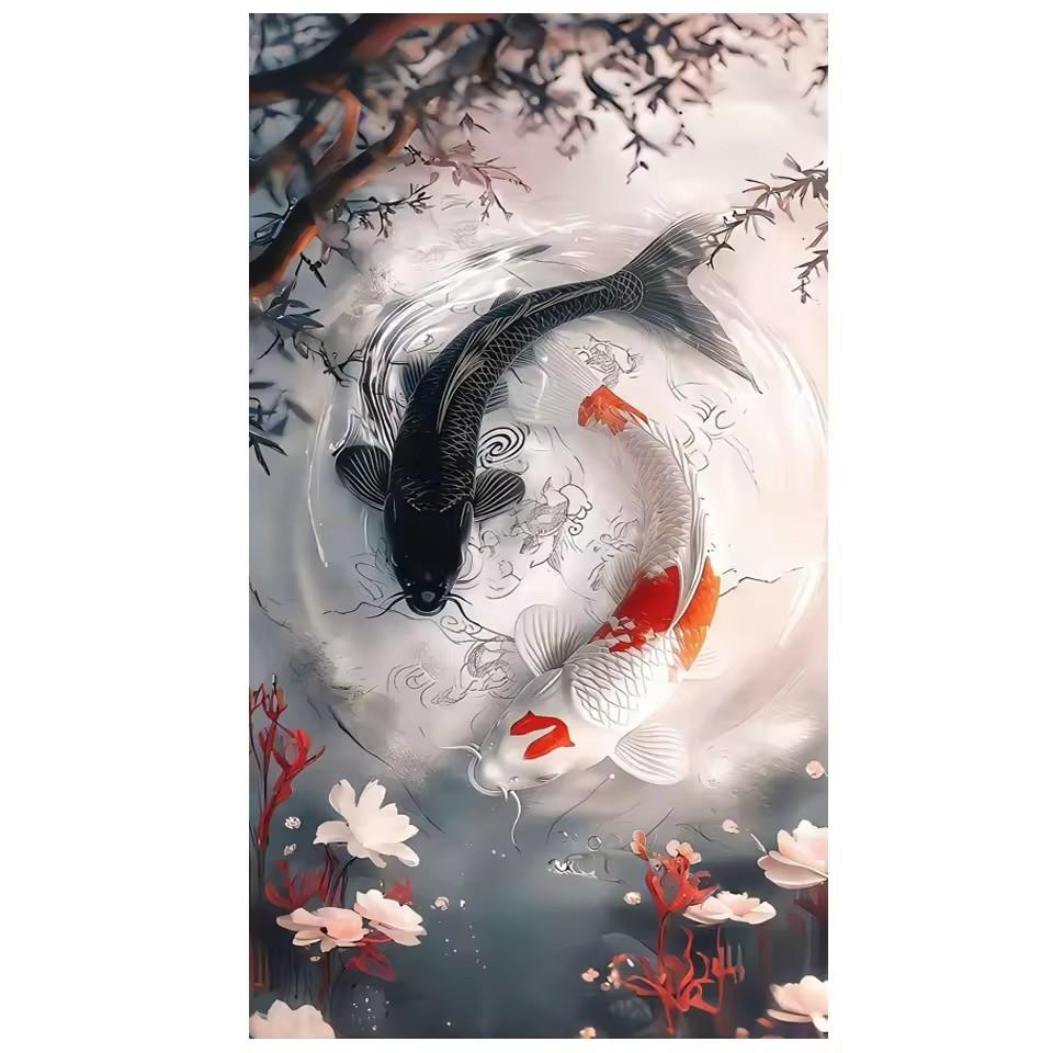 DIY Diamond Painting Koi Fish Animal Picture Of Rhinestones Mosaic Flower Cross Stitch Kits Large Diamond Embroidery Handicraft