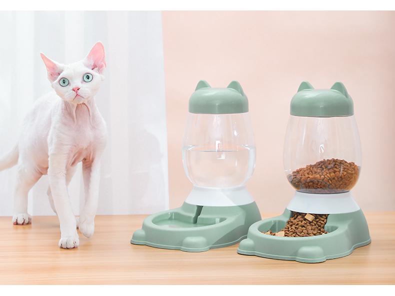Fântână de apă automată pentru animale de companie cu hrănitor pentru pisici și câini