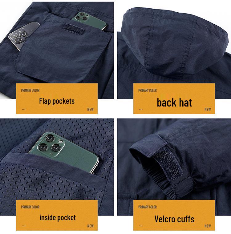 Men's Windproof Quick-Dry Outdoor Jacket - Spring/Autumn Loose Fit, Plus Size, Thin Style for Hiking and Casual Wear
