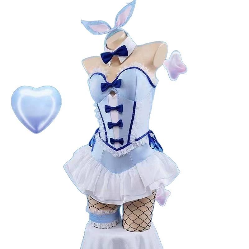 

Anime My Dress Up Darling Kitagawa Marin Cosplay Costume Girl Blue Dress Cute Sexy Bunny Girl Uniform Halloween Clothes Outfit One Size
