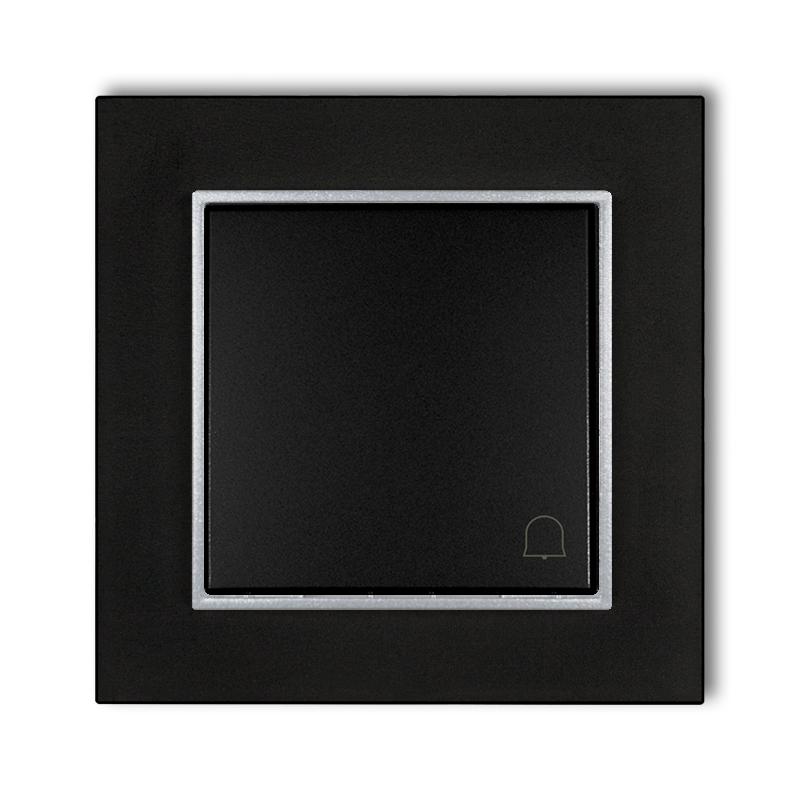 Bell switch with frame karlik mini, matt black/silver