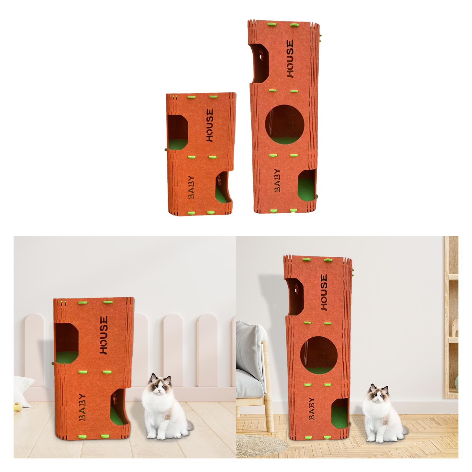 

Cat Tree Pet Supplies Indoor Cats Kitten Enclosed Climbing Cave Scratch Resistant Rest Portable Kitty Cat House Scratch Post Height 60 cm