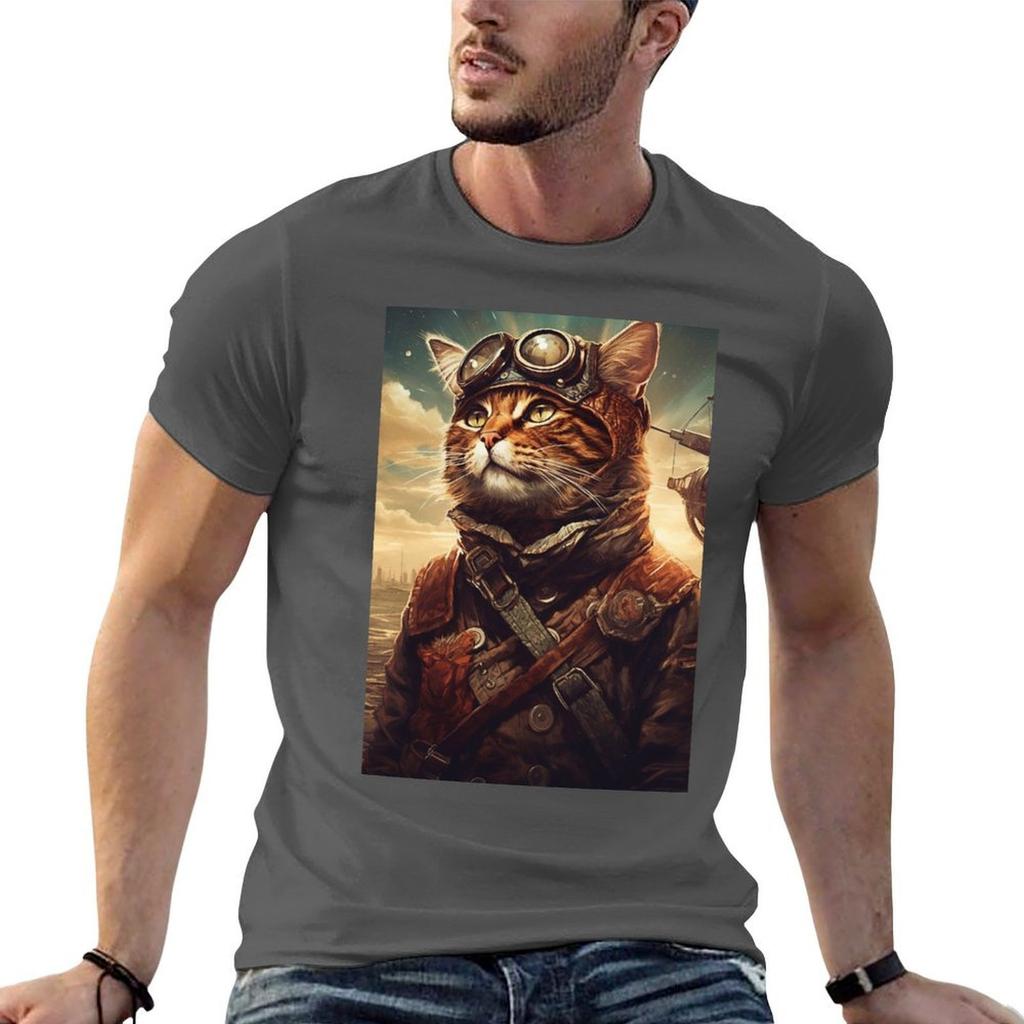 Aviator Cat 1 Tshirt Casual Graphic Print Tee