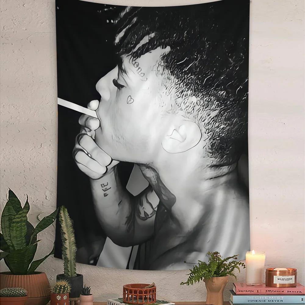 Hip Hop ZXXXTentacion Anime Tapestry Hippie Flower Wall Carpets Dorm Decor Cheap Hippie Wall Hanging