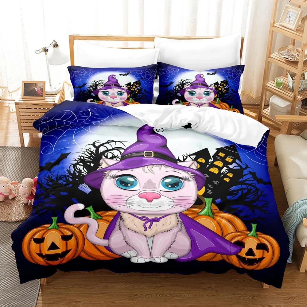 Pumpkin Duvet Cover Pillowcase Two- or Three-piece Bedding Set Boys Girls Comforter Sets Halloween Gifts