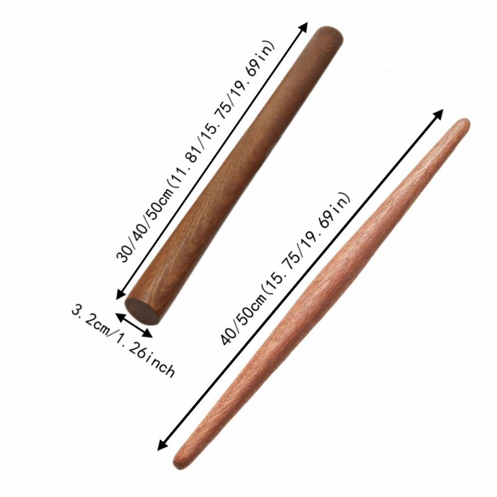 30/40/50cm Rolling Pin Wooden Baking Rolling Stick Pastry Roller Dumpling Making