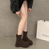 Popular Non-slip Short Boots Women's 2025 Autumn New Temperament French High-heeled Thick-soled Fashion Boots Autumn Thin Boots