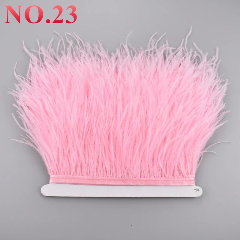 10Meters/Lot Ostrich Feathers On Ribbon Tape 10-15Cm  Feather Trim Boa For Clothes Sewing Fringe Diy Wedding Decoration