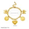 DIEYURO 316L Stainless Steel Golden Bowknot Circular Portrait Heart Bracelet For Women Classic Wrist Chain Jewelry Party Gift