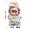 Orange Sitting Labubu Time Cloth Plaid Pants 17cm Plush Dolls Clothes  Kids Girls Toys