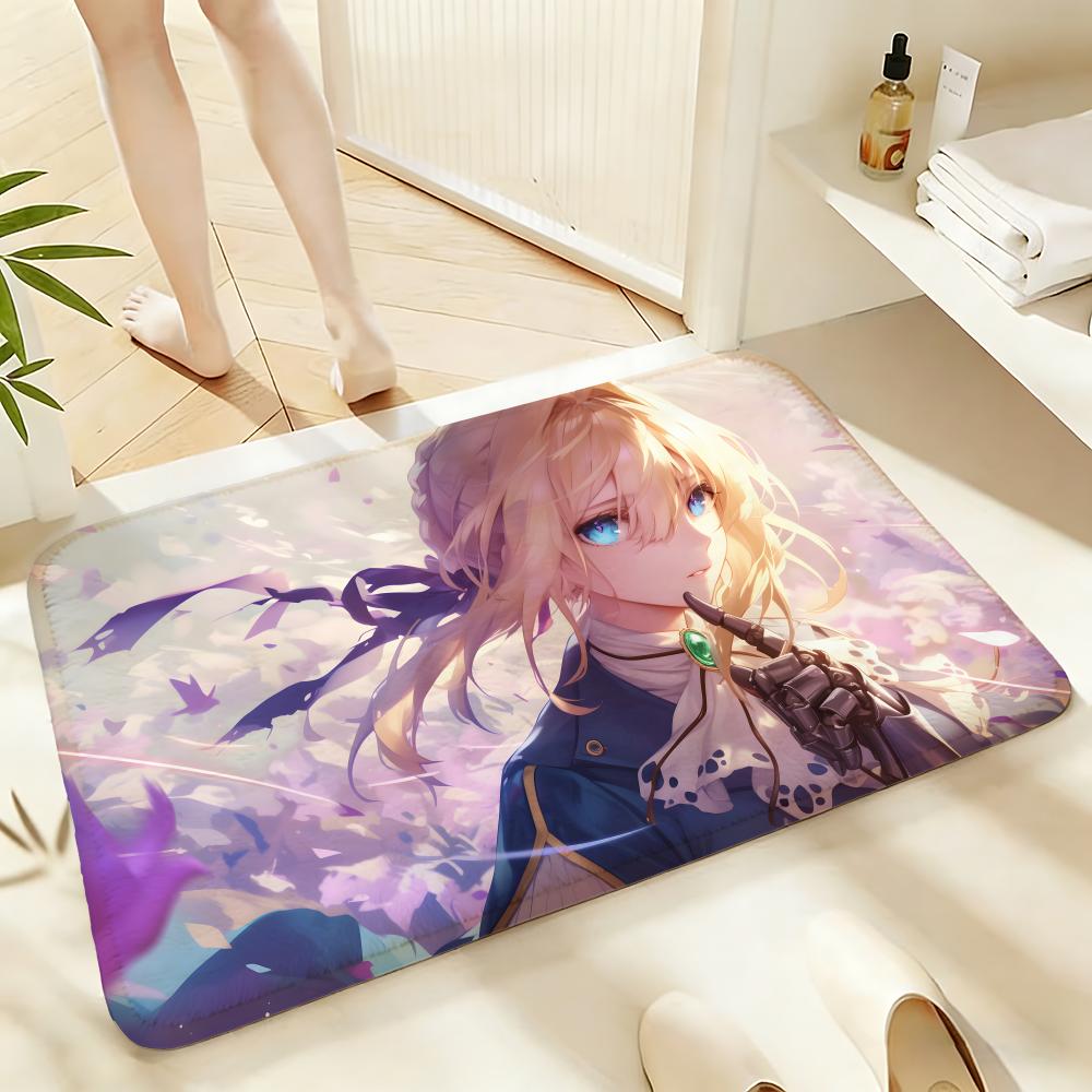 Soft Absorbent Non-Slip Rug Anime Violet Evergarden Floor Mat Home Decor Doormat Bedroom Floor Mat Shower Carpet