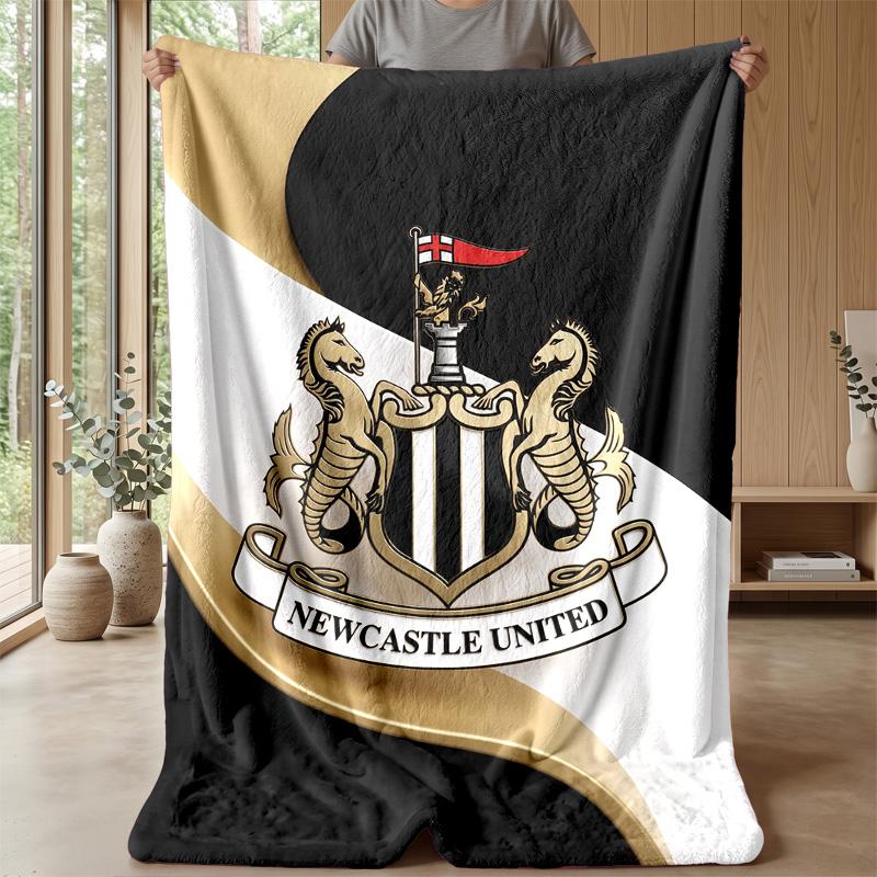 Coperta in Flanella con Stampa del Newcastle United Football, Coperta Morbida Calda Leggera per Divano Letto Campeggio