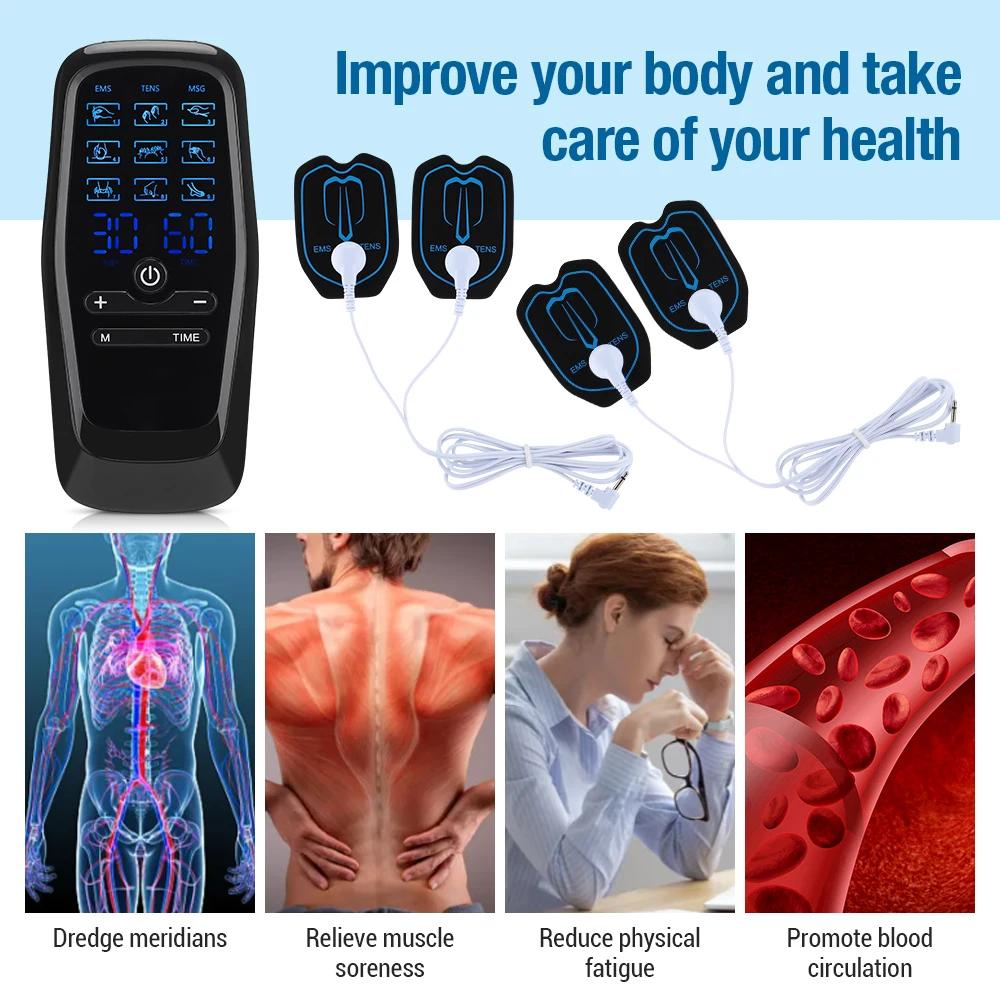 EMS Tens Muscle Stimulator Electric Full Body Massager 9 Modes 30 Levels Digital Pulse Physical Therapy Simulate Back Massage