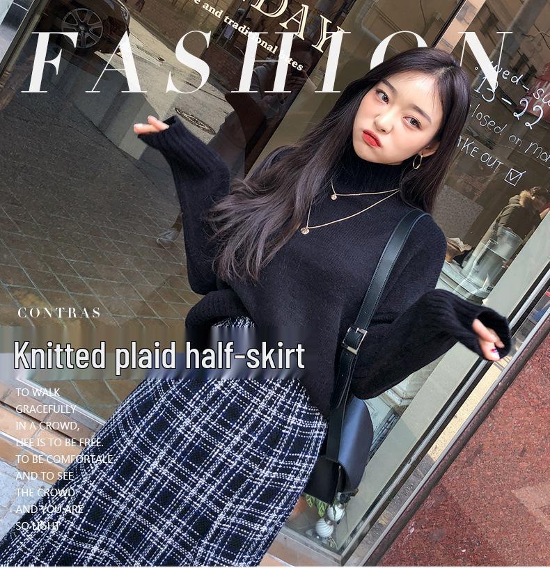 Women's High-Waist Fringe Pencil Skirt - Autumn/Winter Korean Style, Slim Fit, Mid-Length Pleated Umbrella Design