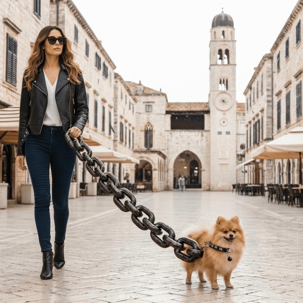Plastic Simulated Giant Chain Pet Leash Creative Dog Traction Rope Halloween Props