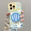 Hot Air Balloon Fulcrum Bracket Is Suitable for Apple 16e Jelly Mobile Phone Case 13promax Cute Girl 15 All-inclusive 14.