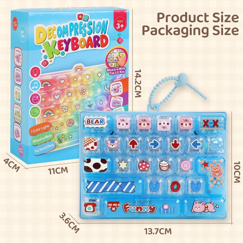 Transparent Dual-Tone Mini Keyboard Pendant 26-Key Keyboard Keychain Bag Accessory