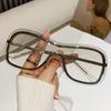 New fashion sunglasses cool one-piece metal stroke women's sunglasses frameless concave glasses men