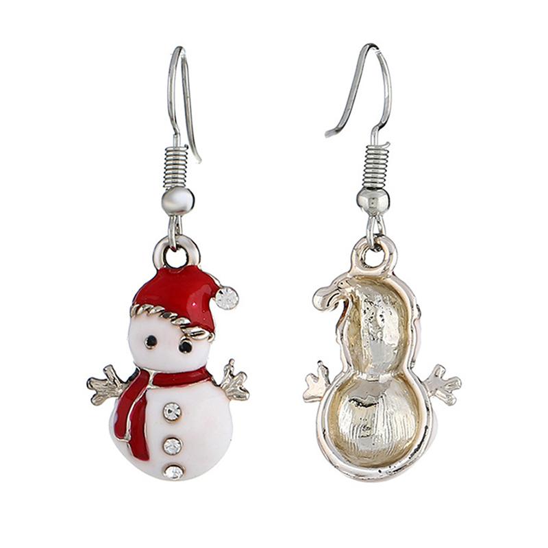 Cute Cartoon Christmas Snowman Earrings Drop Dangle Decoration Costumes Jewelry Women Girls Gift Funny Dainty Earrings