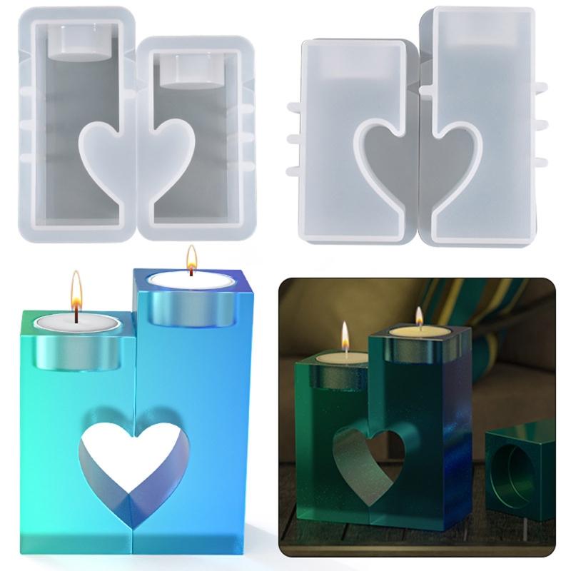 Handicraft Heart Candle Holder Epoxy Resin Casting Mould Silicone Resin Mold Home Ornament DIY Accessories Resin Mold