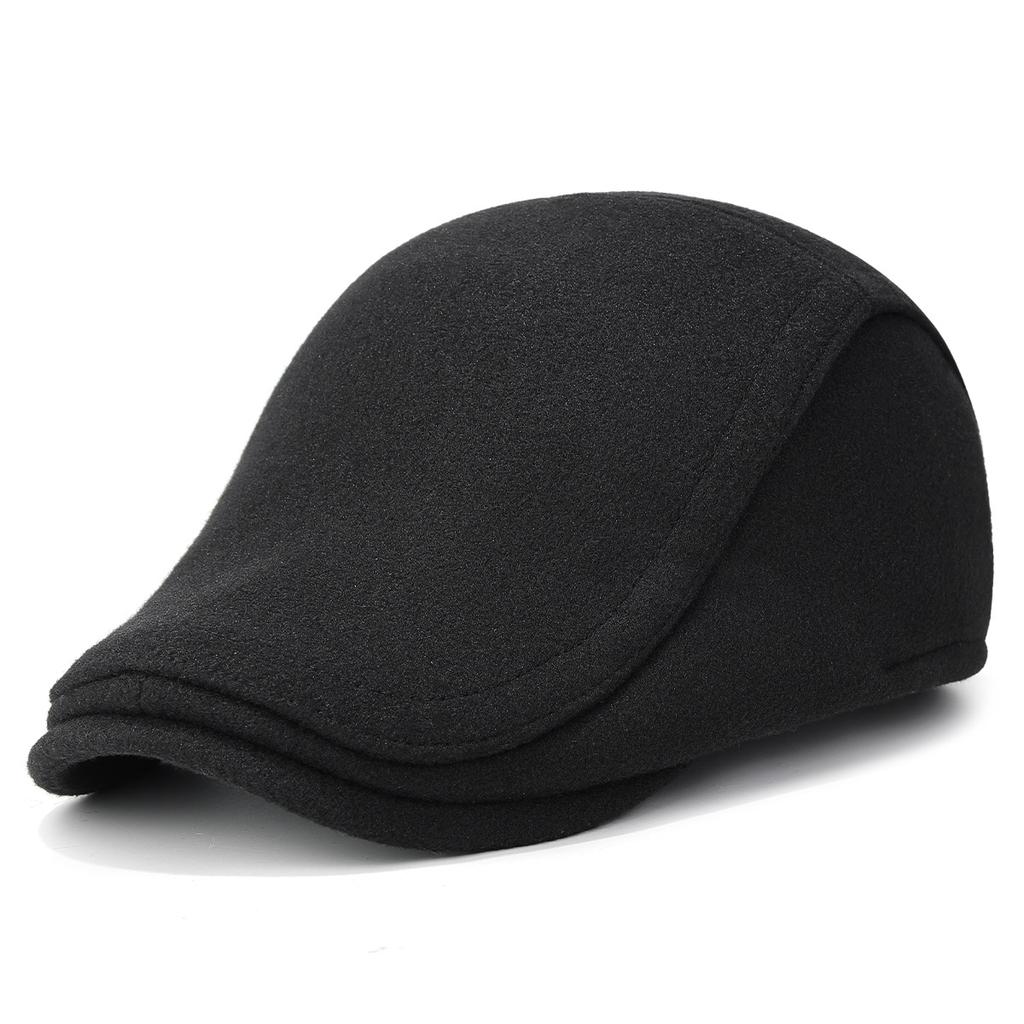 Winter Forward Cap Outdoor Warm Ear Protection Cap Men's Woolen Middle-Aged and Elderly Cold-Proof Retro Cap
