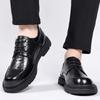 Zapatos de vestir de cuero para hombre primavera 2025 zapatos de cuero casuales para oficina zapatos de cuero negros con cordones de corte bajo zapatos de boda hombre