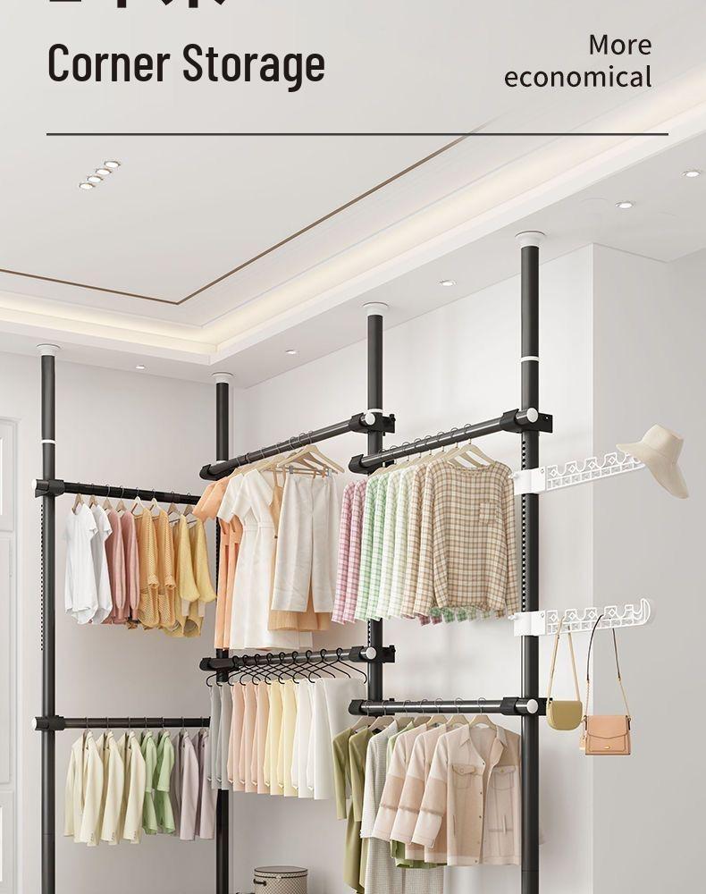 Wäscheständer und Aufhängeleiste für Balkon oder Schlafzimmer – Kein Bohren erforderlich.