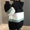 Women's Autumn and Winter Plush Thickened Lamb Wool Sweater Female Color Matching Mid-length Large Size Hooded Coat
