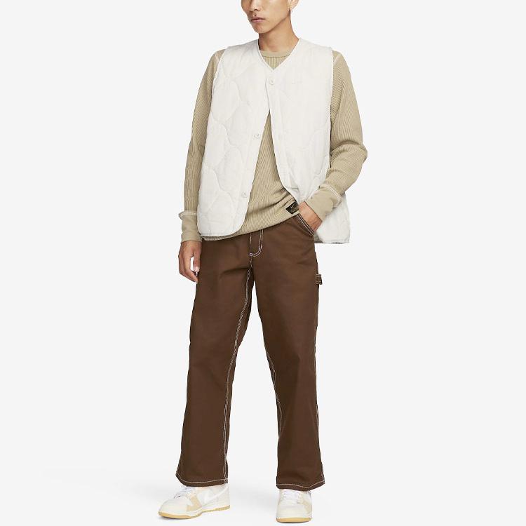 Nike Stitching Decorative Multi-Pocket Straight Leg Casual Pants Men Bottoms Brown FB7199-259