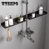 U-shaped Bathroom Shower Shelf Faucet Kitchen Organizer Shelf Free Punching Bathroom Storage Mirror Front Vanity Shelf Wall-mounted Shelf