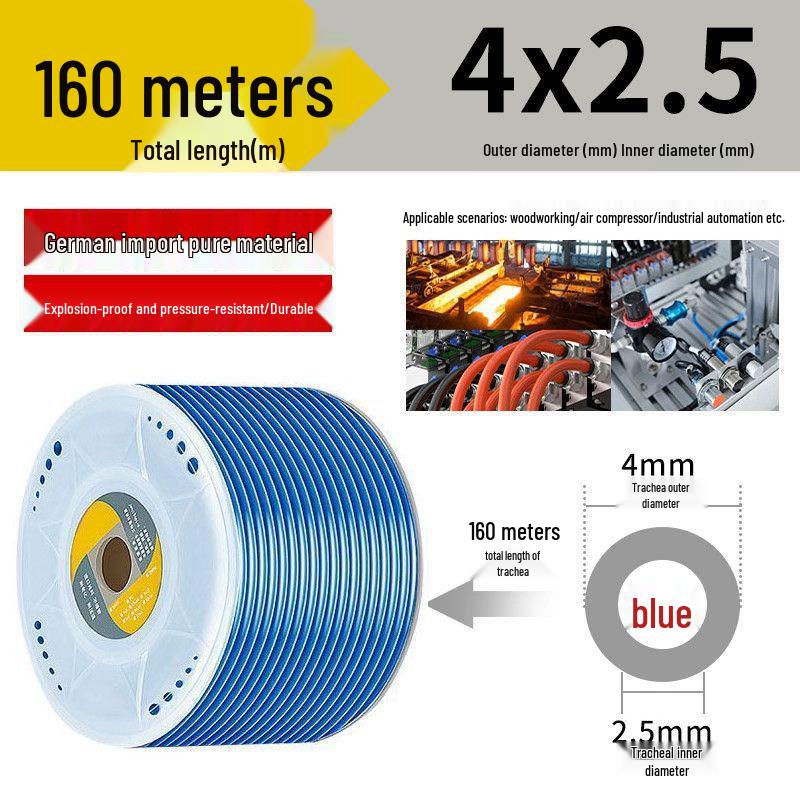 Transparent High-Pressure Explosion-Proof PU Air Hose for Air Compressors (Sizes: 6/8/10/12/14/16mm)