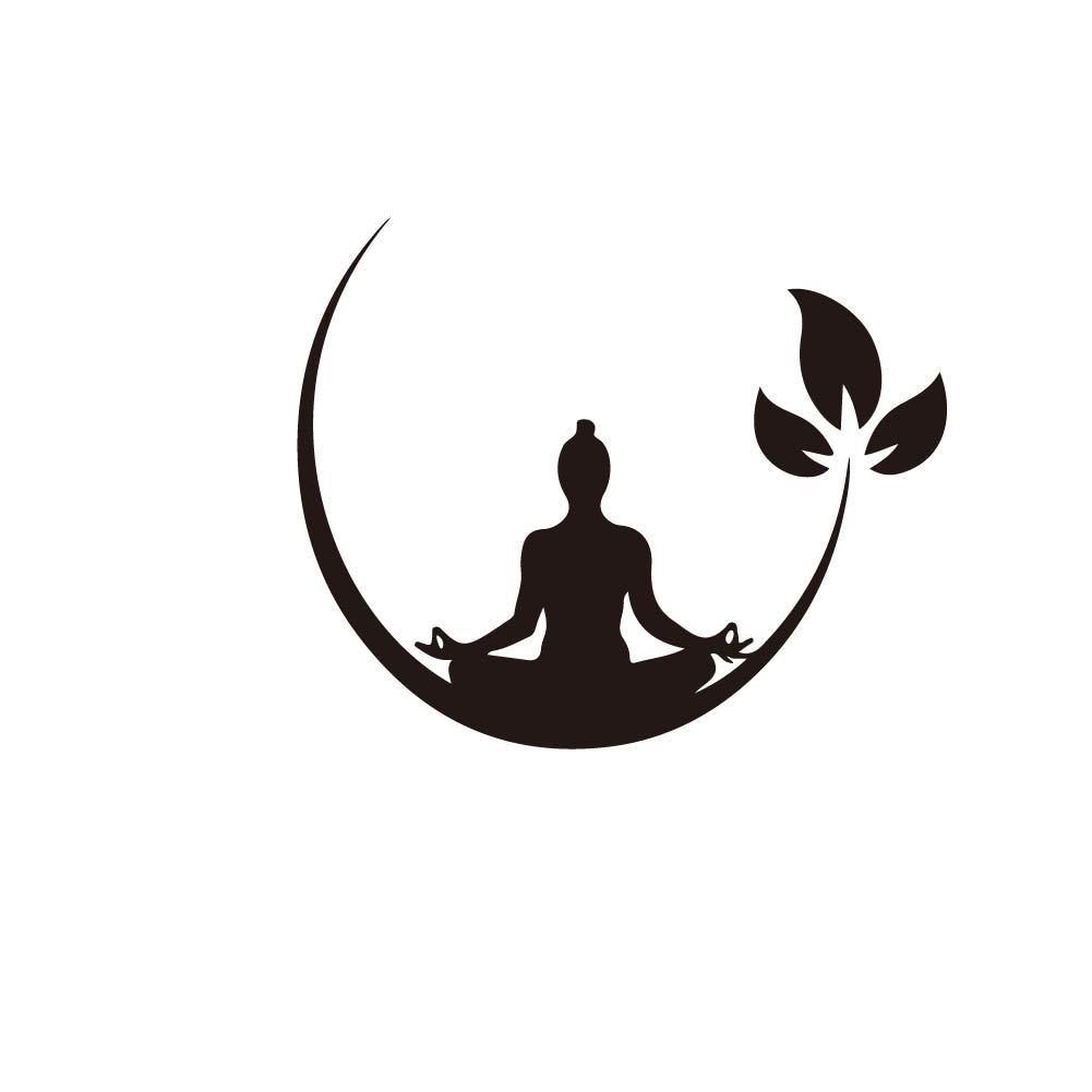 Fashion Yoga Lotus Pattern Wall Sticker Detachable Removable Carved Waterproof Decals For Smooth Interior Walls Window Mirror