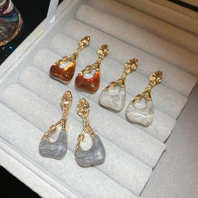 Orecchini Pendenti Irregolari in Lega di Zinco Mirad per Donna Stile Moda Femminile Orecchino Pendente Zircone di Lusso Leggero