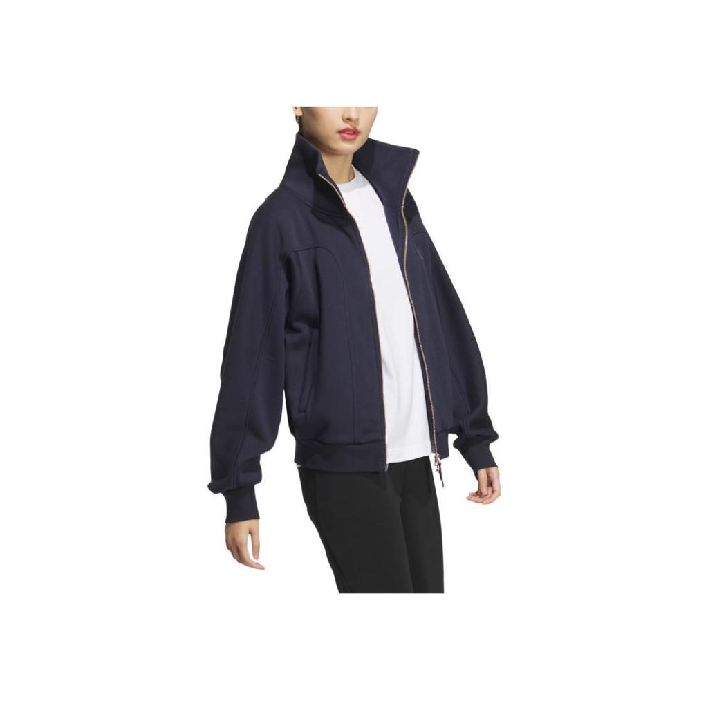 Adidas Small Logo Series Fleece Jacket Women Jacket Legendary-Ink-Blue JJ3567