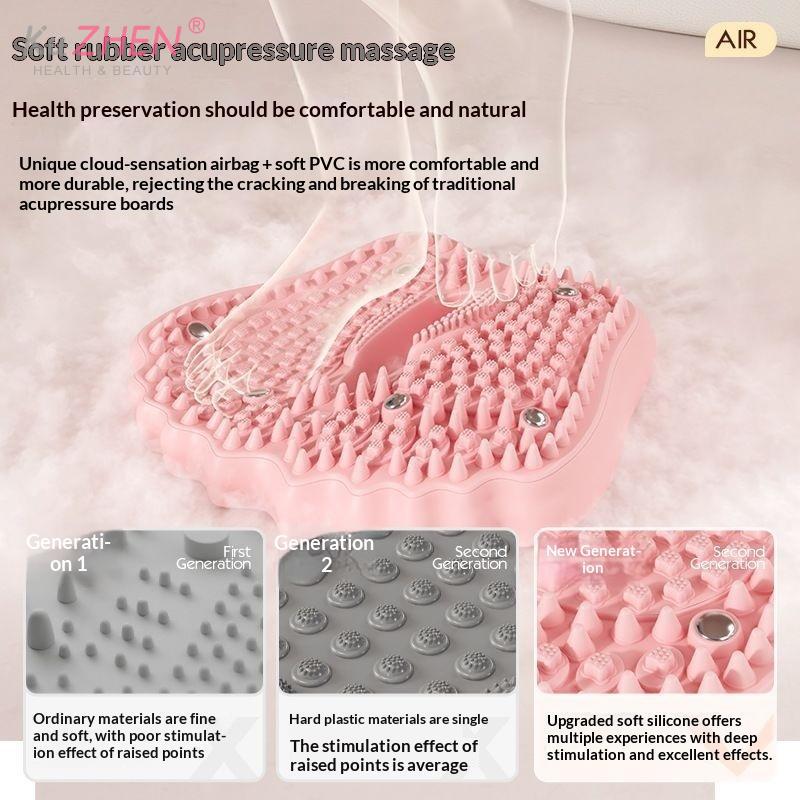 Anti-slip Acupressure Foot Massager Pad Inflatable Foot Massager Strong Suction Cups Foldable Portable Drainage Holes