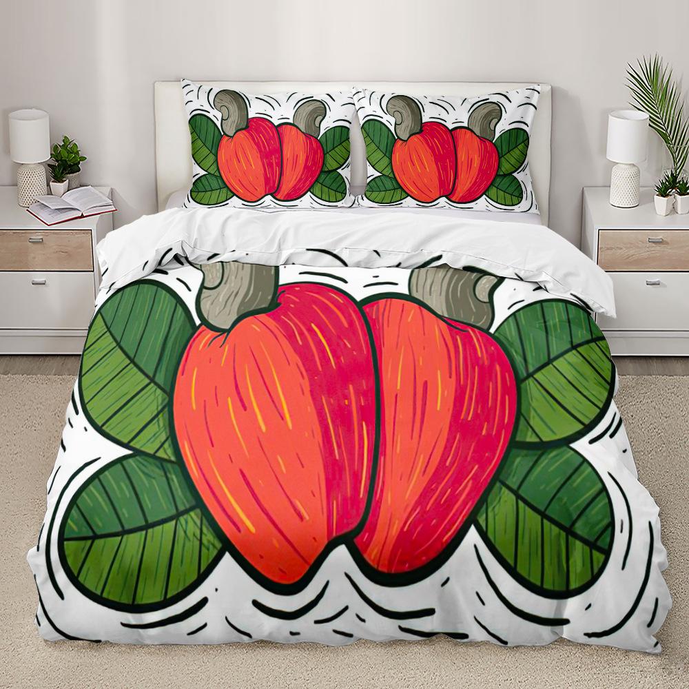 Watermelon Duvet Cover Set Fresh Fruit Pink Green Style Comforter Cover for Kids Girls Women Polyester Bedding Set King Size