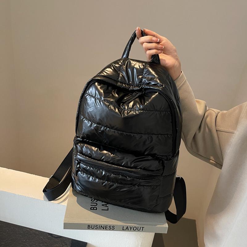 Damen Baumwollgepolsterter Schulterrucksack Freizeitrucksack Wasserdicht Schule Reisen Weiblich Mode Herbst Winter