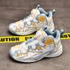 Net Shoes Spring and Autumn Actual Combat Boys Basketball Shoes Rotating Button Training Sneakers Running Shoes 6-12 Years Old