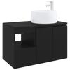 Bathroom Furniture Set 2 Pcs Black Engineered Wood