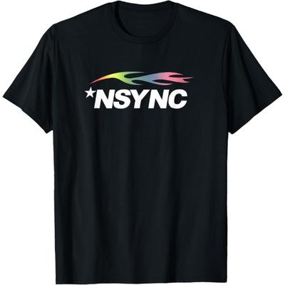 NSYNC Official Band Logo and Rainbow Flame T-Shirt