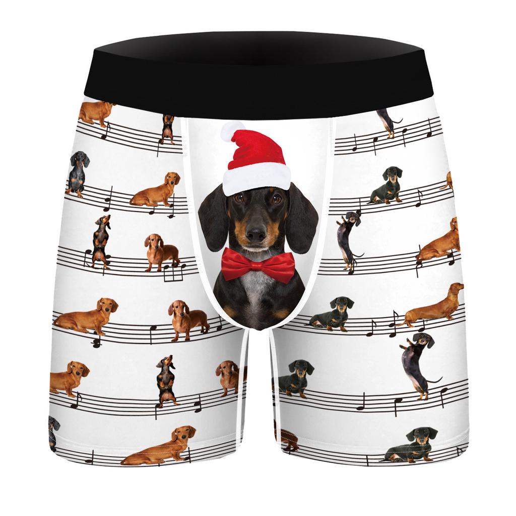 Weihnachts-Digitaldruck, atmungsaktiv, eng anliegend, für Herren, Unterhose, bequeme Boxershorts