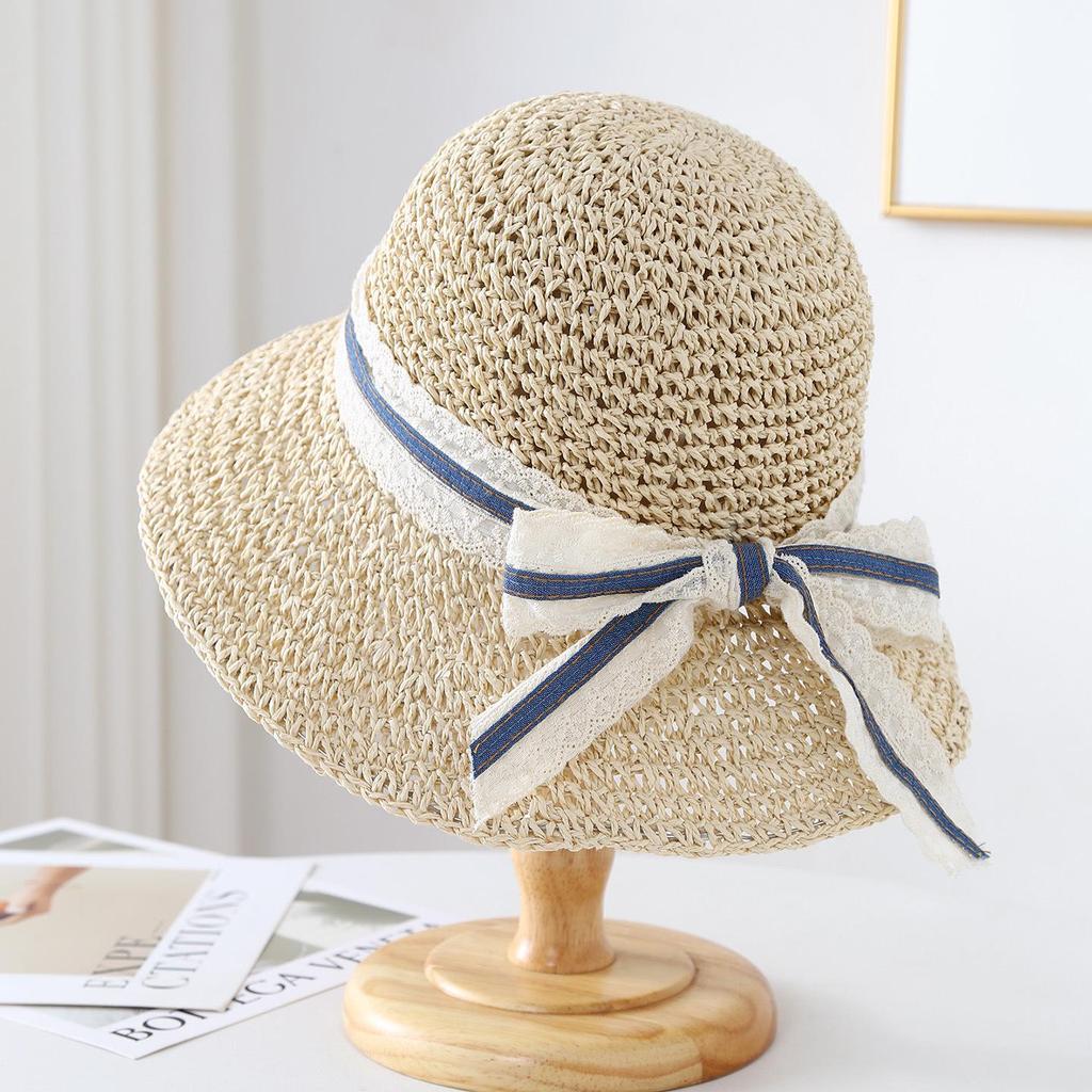 Women's Large Brim Foldable Breathable Straw Sun Hat for Summer Travel & Vacation