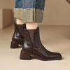 Fashion New Autumn Winter Women Boots Fashion Square Toe Chelsea Boots for Women Short Boots Shoes Chunky Heel Botines Mujer High Heels
