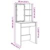 Makeup Table with LED Lights Artisan Oak 60 x 40 x 140 cm