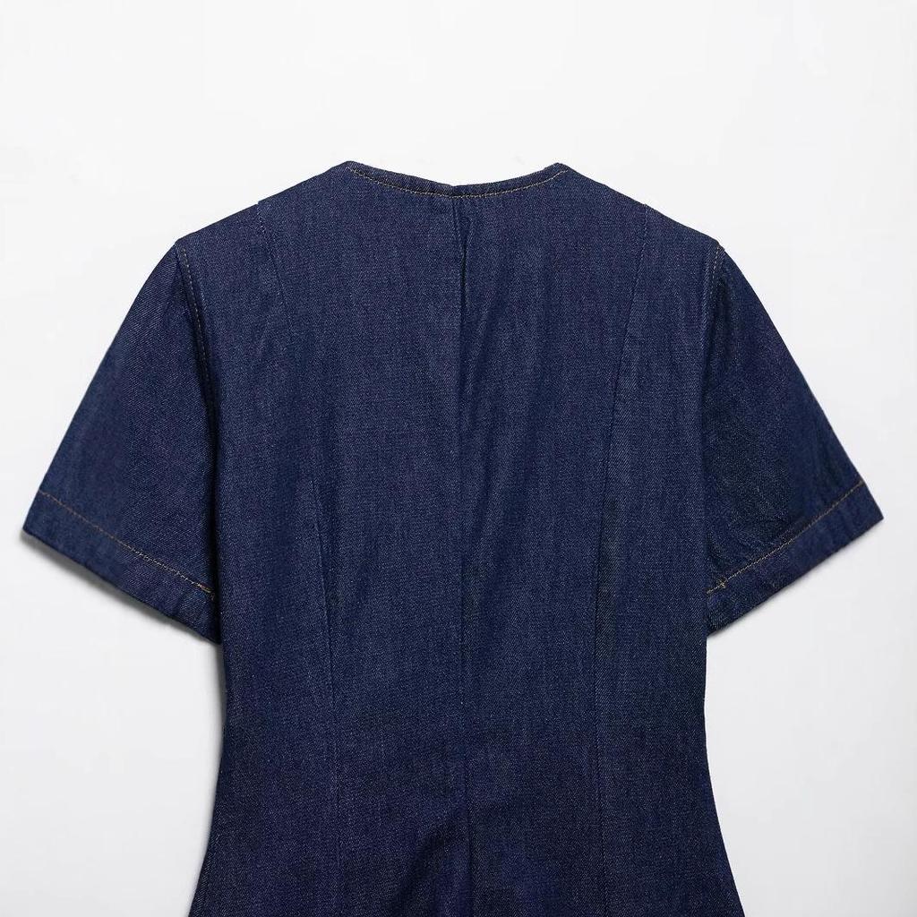 Spring 2025 Women's European & American Style Denim Mini Dress