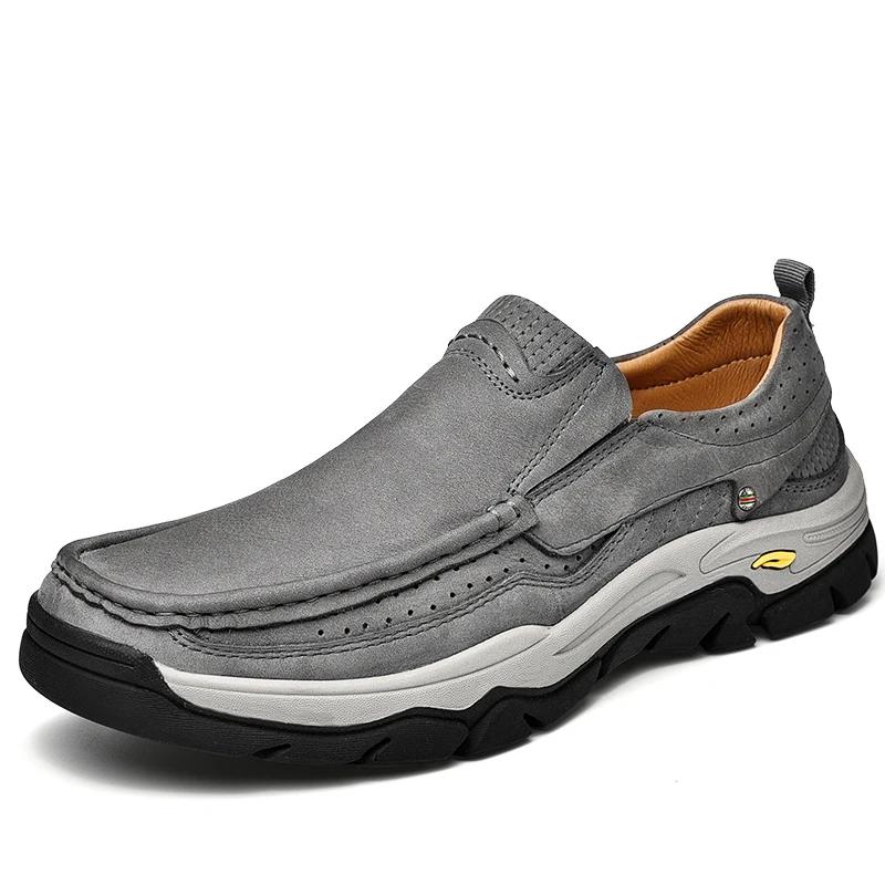 

Fashion Mens Casual Shoes Fashion Wear-resistance Non-slip Mens Loafers Breathable Lightweight Comfortable All-match Sneakers Men 38 серый