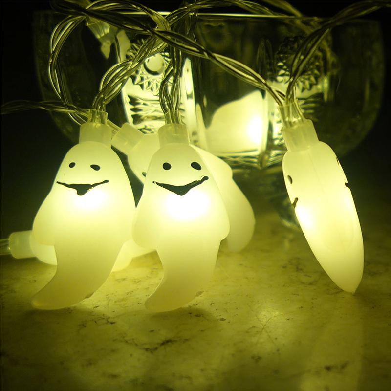 

String Led Halloween Lights Pumpkins Spiders Skeleton Window Decor Lights Fairy WhiteGost